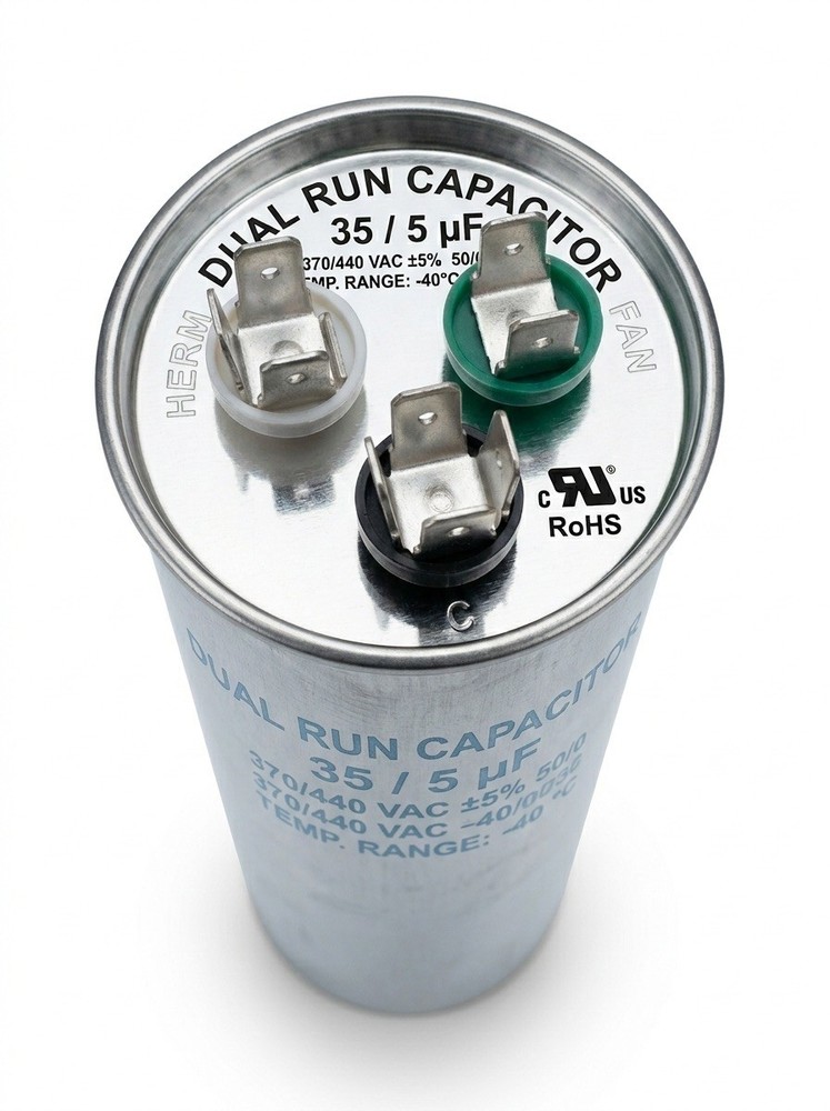 35/5 uF MFD 35+5 370-440V AC Dual Run Capacitor  HVAC AC Motor Pro Grade-image
