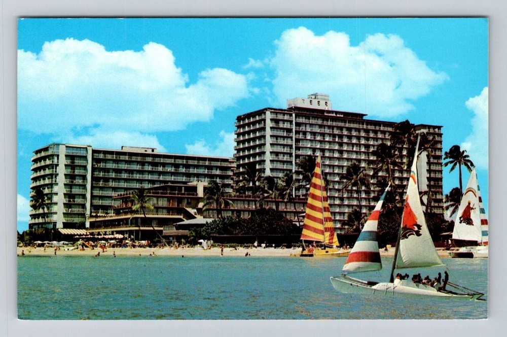 Honolulu HI-Hawaii, Reef Hotel, Advertising, Antique Vintage Souvenir Postcard