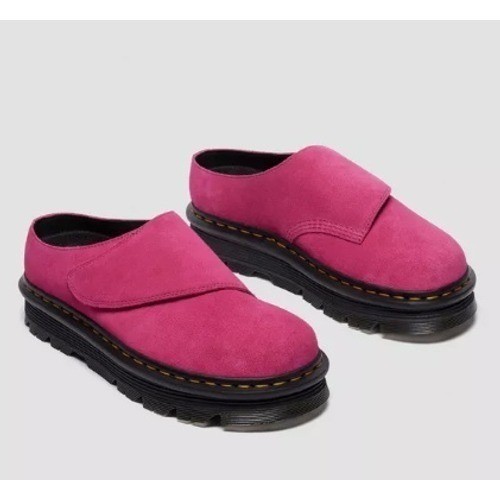 Dr. Martens Zebzag AnyWair Fuchsia Pink Bronx Suede Platform Mules Size 9