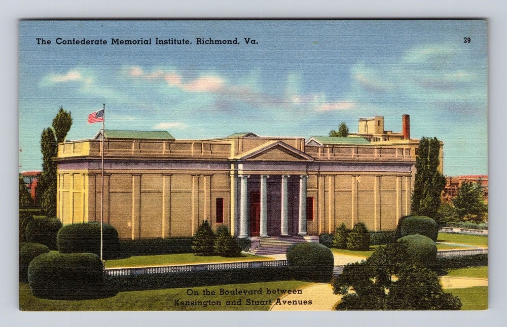 Richmond VA- Virginia, Memorial Institute, Antique, Vintage Souvenir Postcard