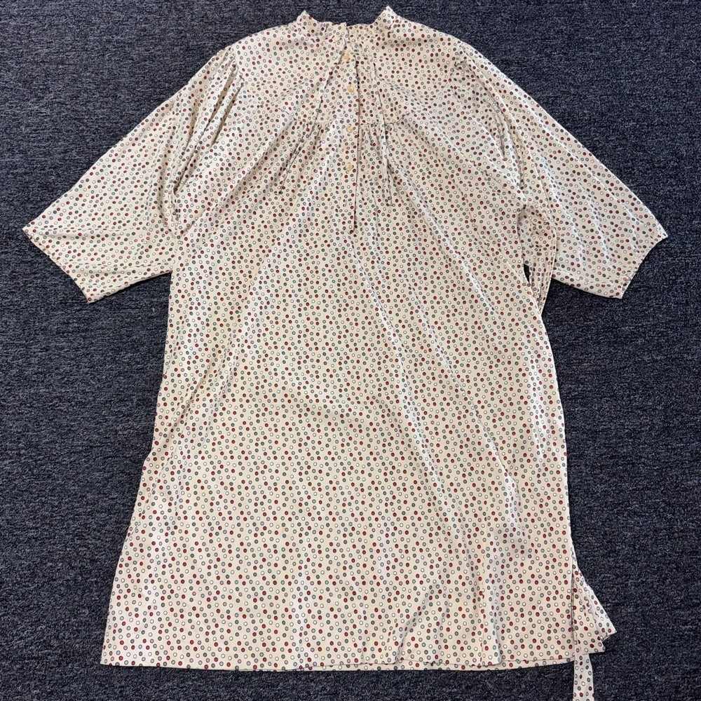 Vintage 80s Prairie Cottage Unbranded Midi Blouse Dress - Sz 2XL/3XL Polka Dot