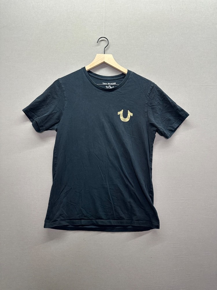 True Religion Womens Black T-Shirt Crew Neck Short Sleeve Size XS