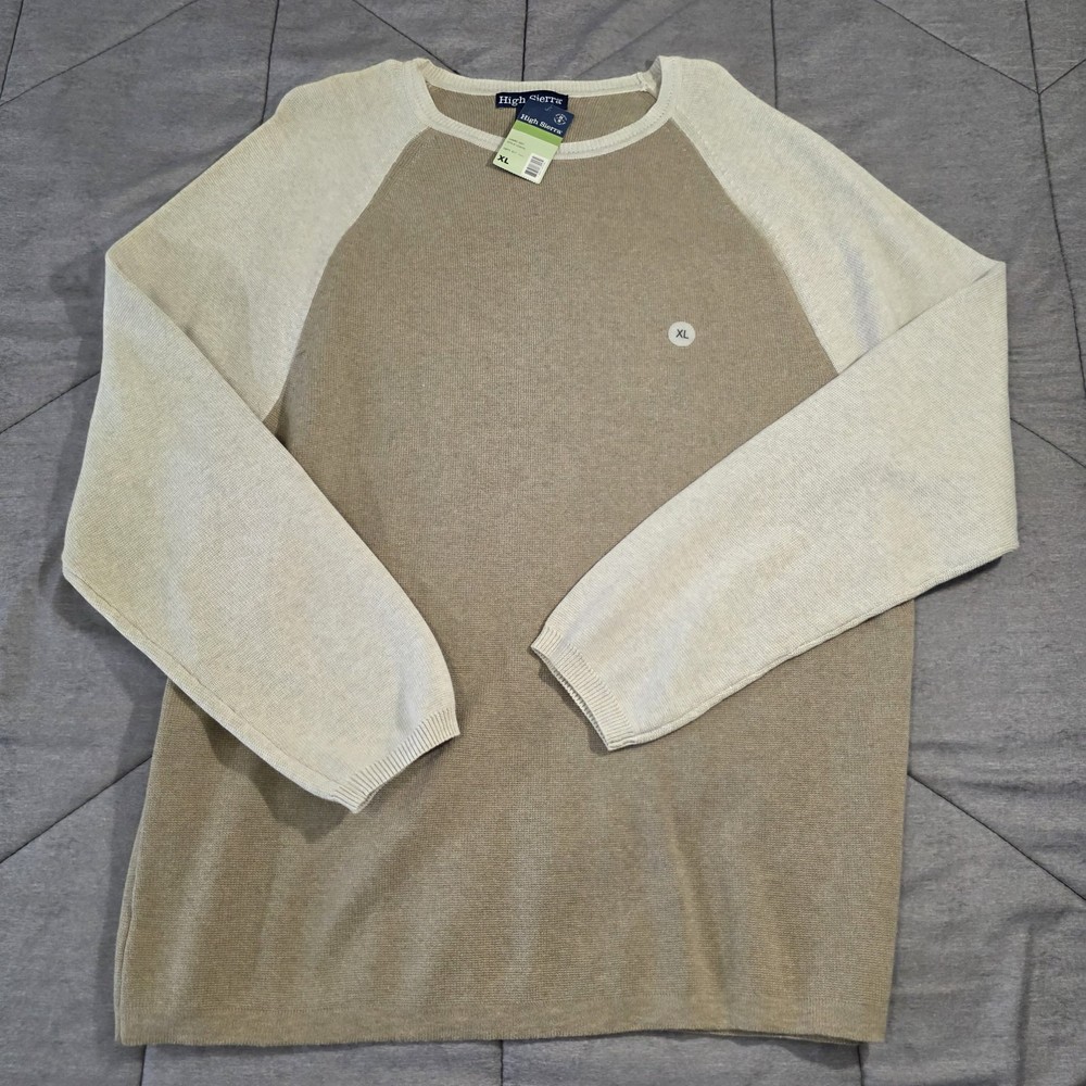NEW High Sierra 100% Cotton Heavyweight Knit Sweater Men's Size XL Beige