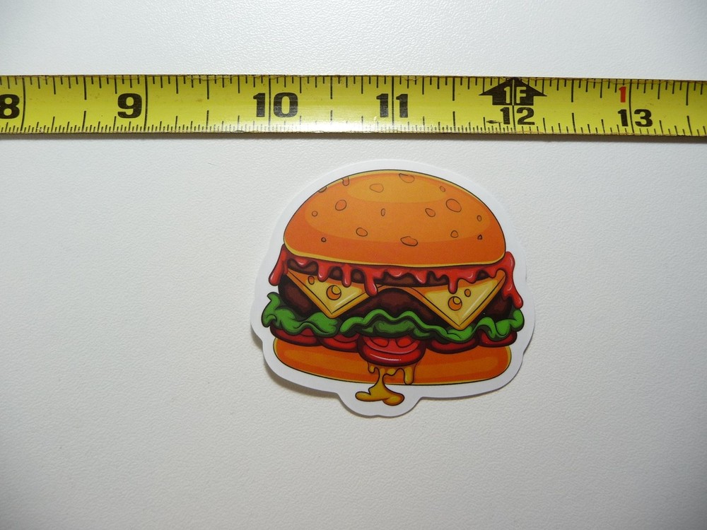 Hamburger Face Decal Sticker for Food Lovers Dinner Fun