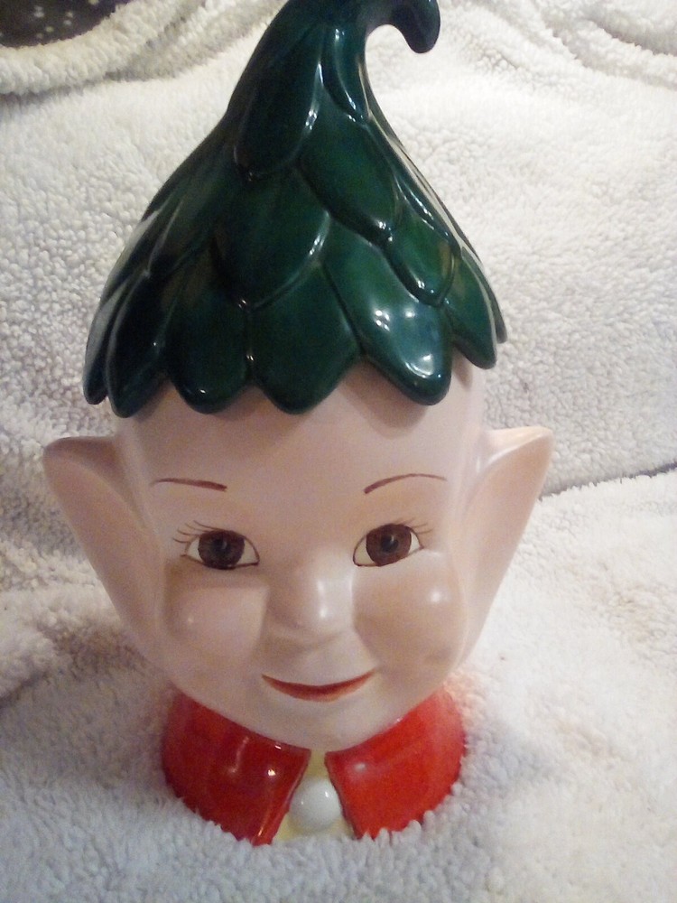 🌟Vintage Ceramic Elf Pixie Cookie Jar🌟