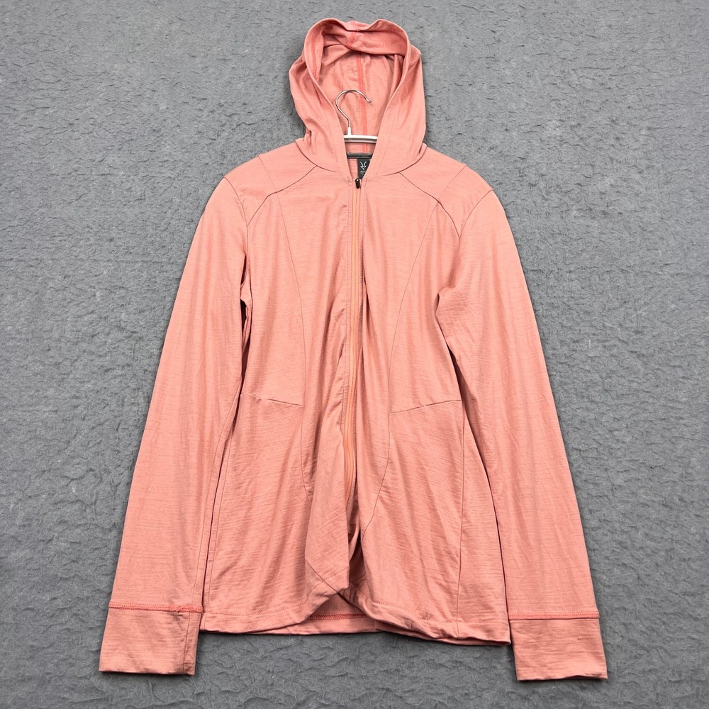 Ibex Hoodie Women’s Medium Pink 100% Merino Wool Full Zip Jacket USA Made READ