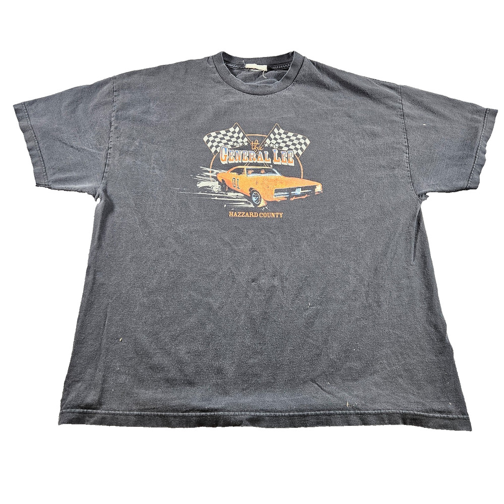 Vintage Dukes Of Hazzard General Lee Black 90s Graphic T-shirt XL/2XL