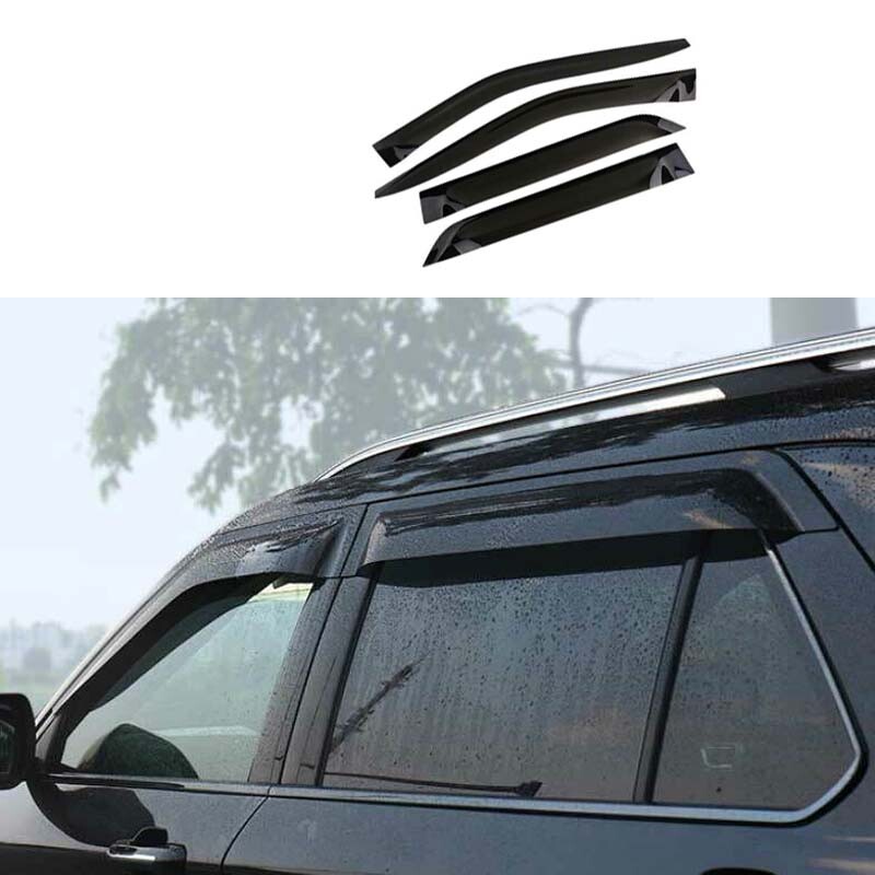 4PCS Black Window Visor Shades Sun Rain Guard for Ford Explorer 2011-2019
