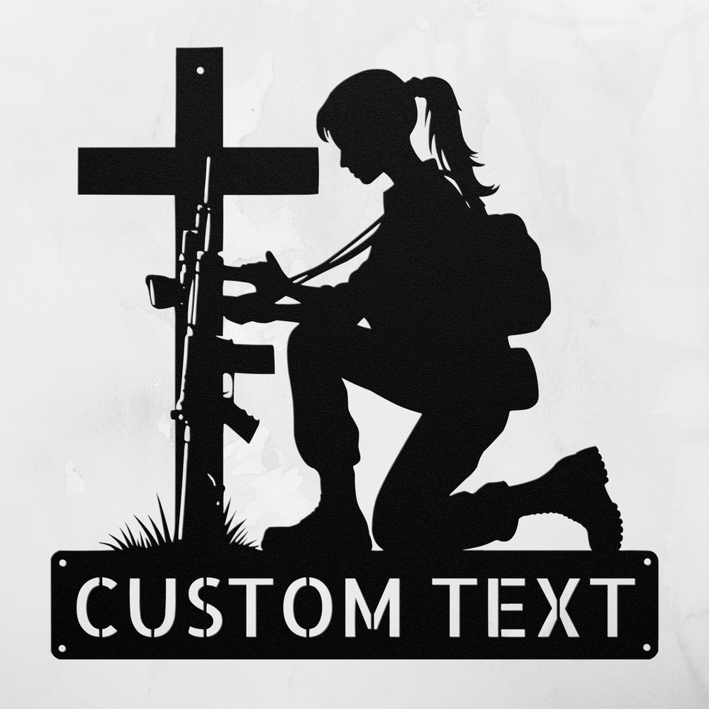 Personalized Soldier Memorial Metal Sign Custom Tribute Gift for Veterans