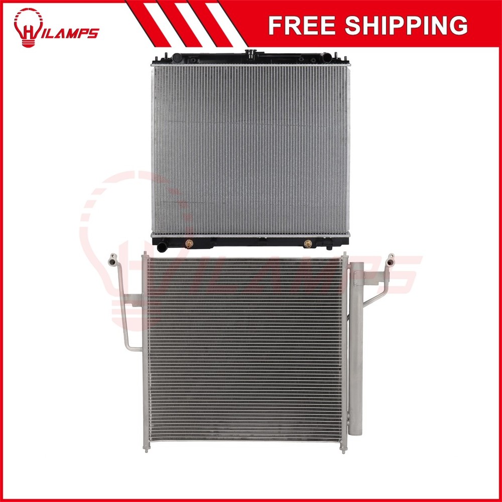 For 2008-2012 Nissan Pathfinder Aluminum Radiator & AC Condenser Cooling Kit
