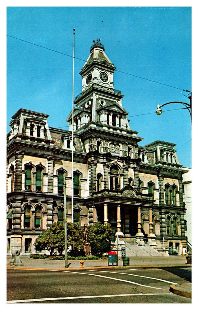 Zanesville OH Ohio Muskingum County Court House Chrome Postcard
