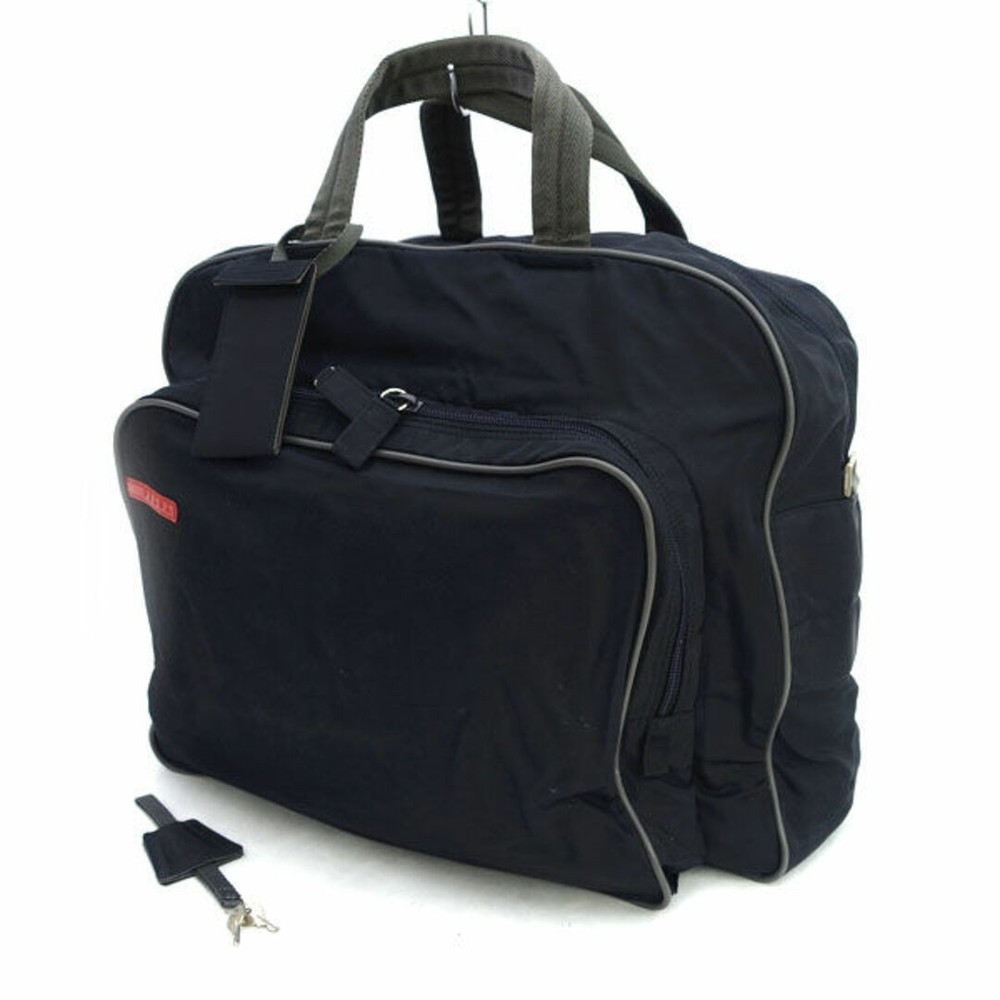 RARE PRADA Boston Black Nylon V370 Bag Back Handbag Sport BAG Brand U