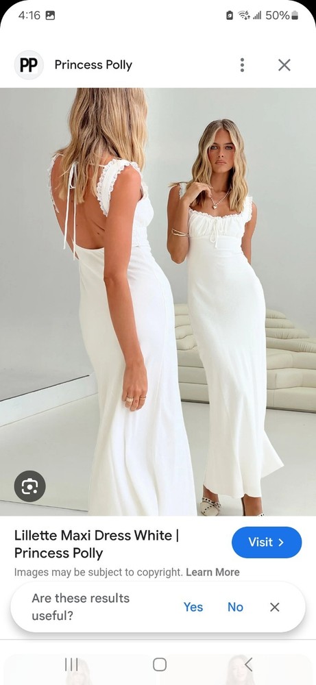 Princess Polly Dress. White Lace And Tie Details