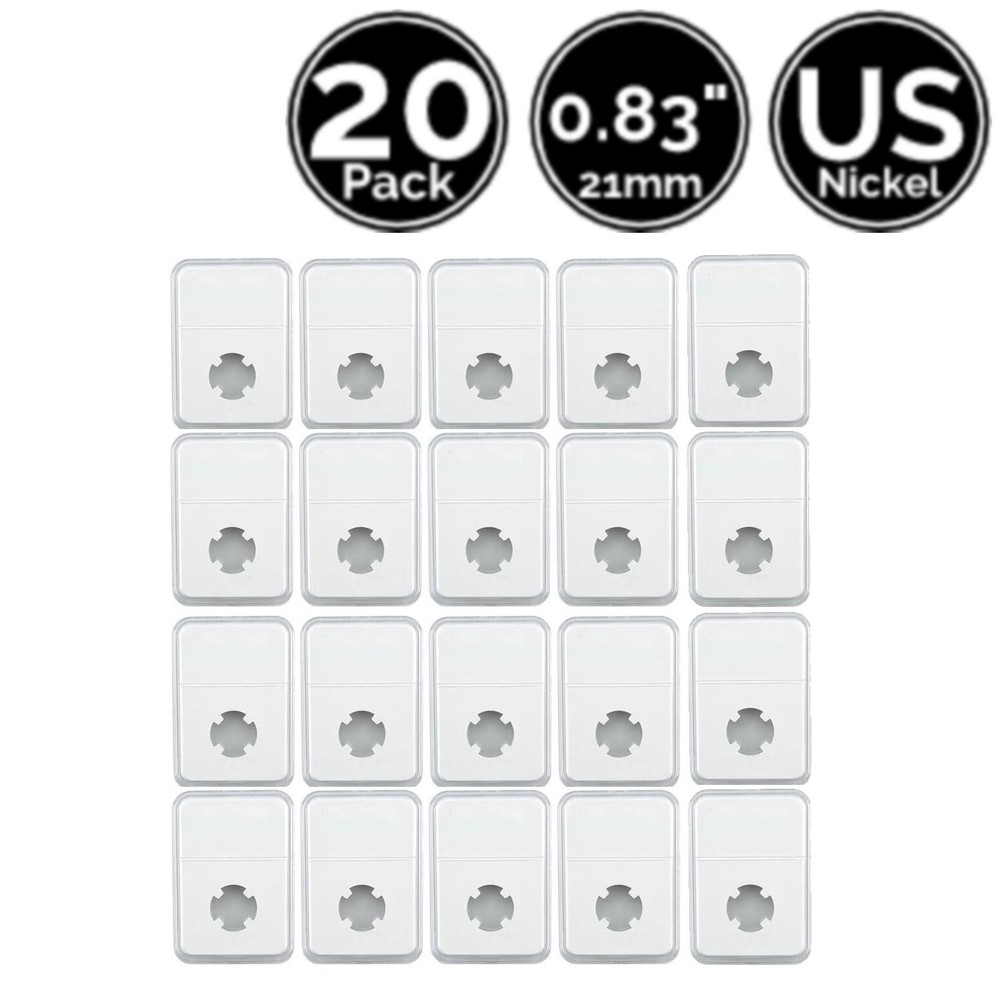 20 Pack 0.83 In 21 mm Slab Coin Display Holder Direct Fit US Jefferson Nickel