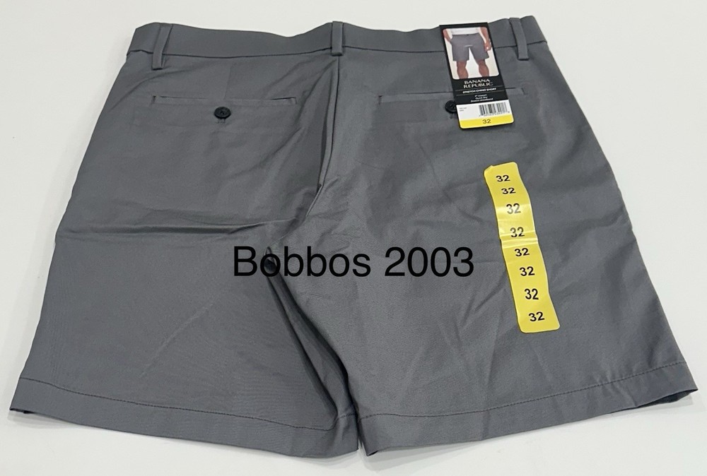 Banana Republic Men's Stretch Chino Shorts, Gray, Size 32