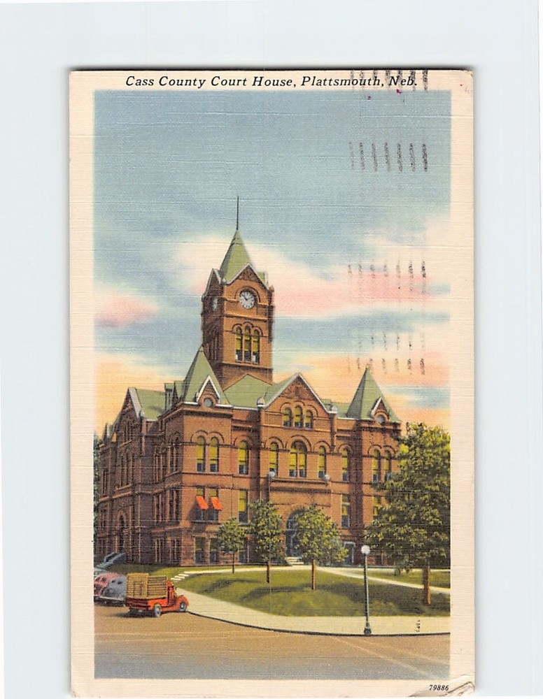 Postcard Cass County Court House Plattsmouth Nebraska