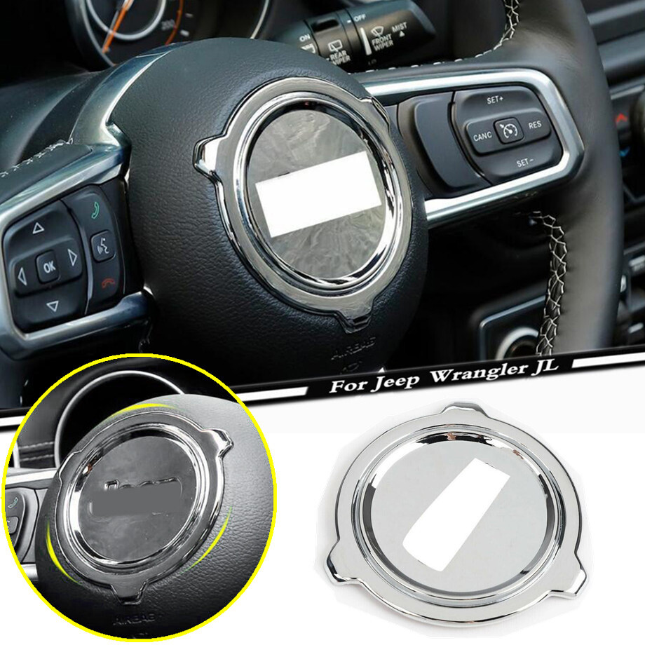 Car Steering Wheel Center Cover For Jeep Wrangler JL 18-2023 Accessories Chrome