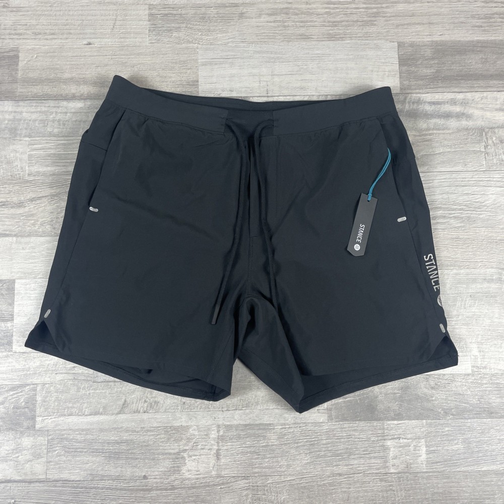 NWT Stance Black Flux Performance Liner Athletic Shorts Men Size Large