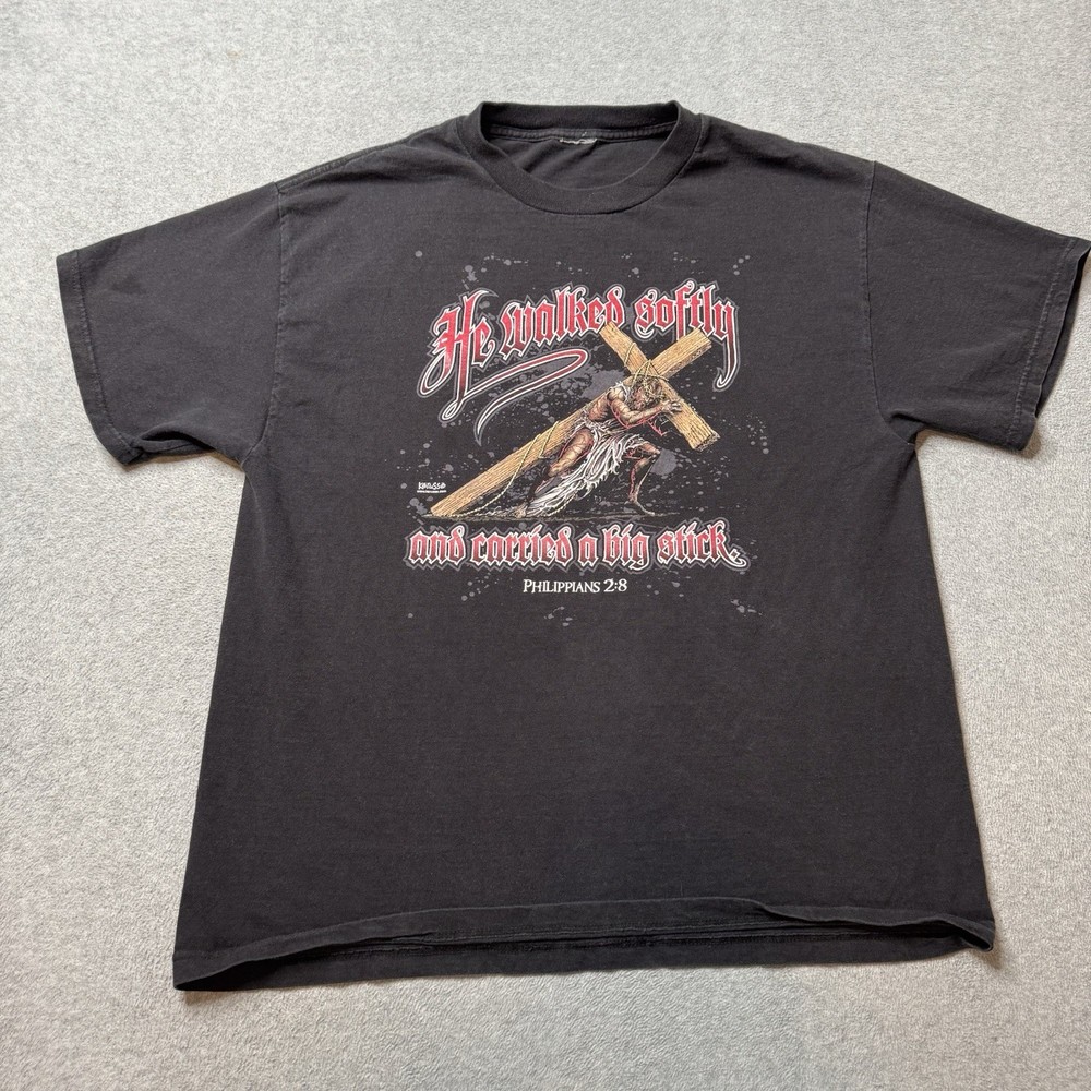 Vintage Fruit Of The Loom T Shirt Mens Medium Kerusso Philippians 2:8 Jesus