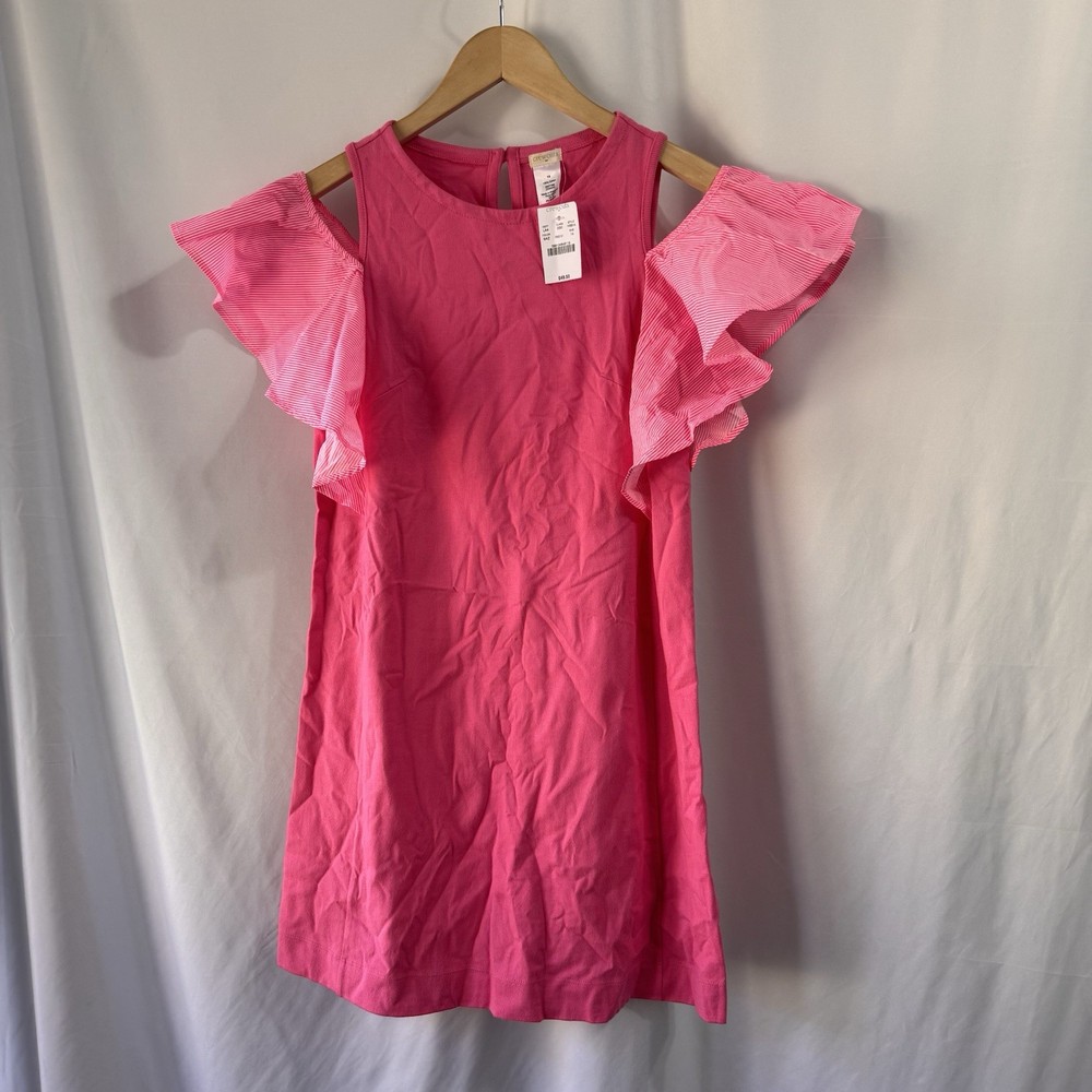 J. Crew Crewcuts Girls Pink Dress Size 14 Cotton Pink NWT Preppy Flutter Fairy