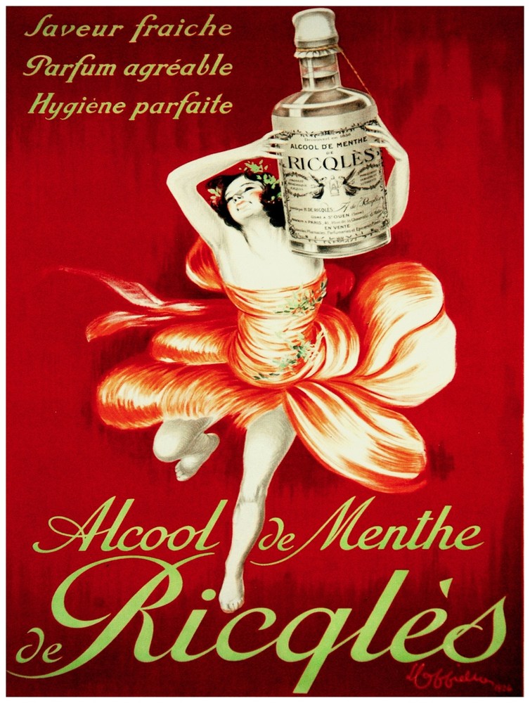 7625.Decoration Poster.Home Room design print.French liquor Ricqles.Bar.Red club