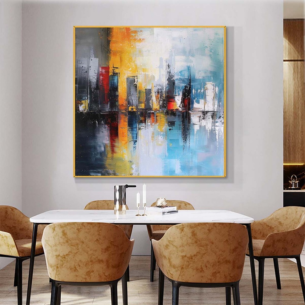 Hand painted Oil Paintings On Canvas Wall Art Abstract City Home Decor New York