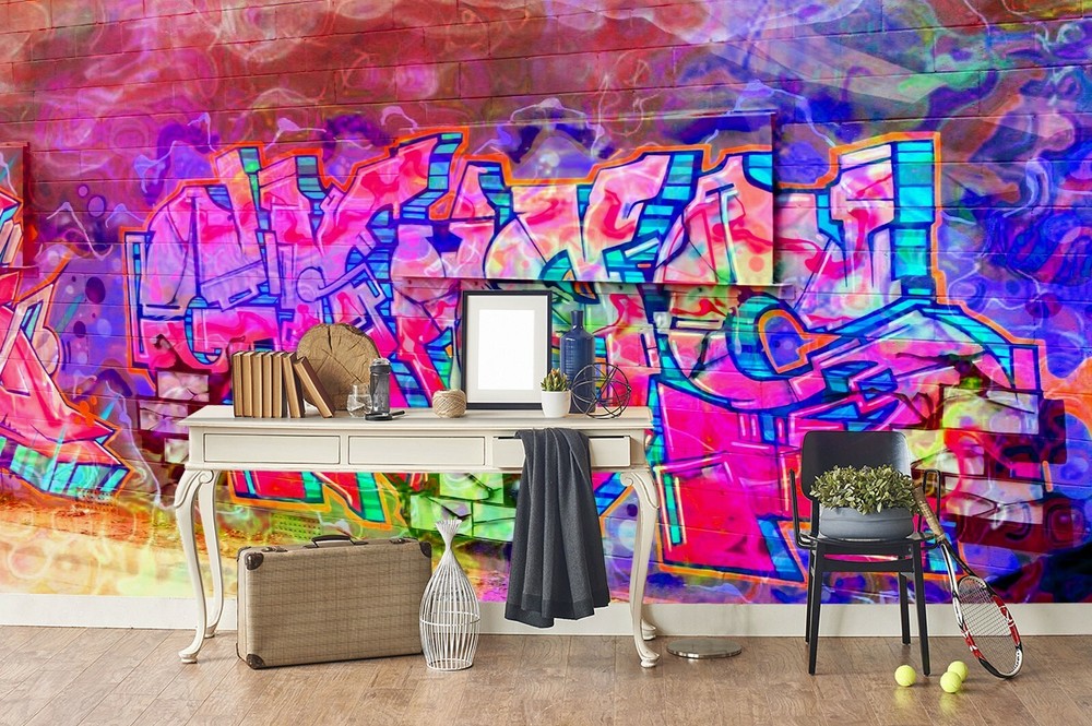 3D Graffiti Abstract Wallpaper Wall Mural Removable Self-adhesive Sticker 375-image