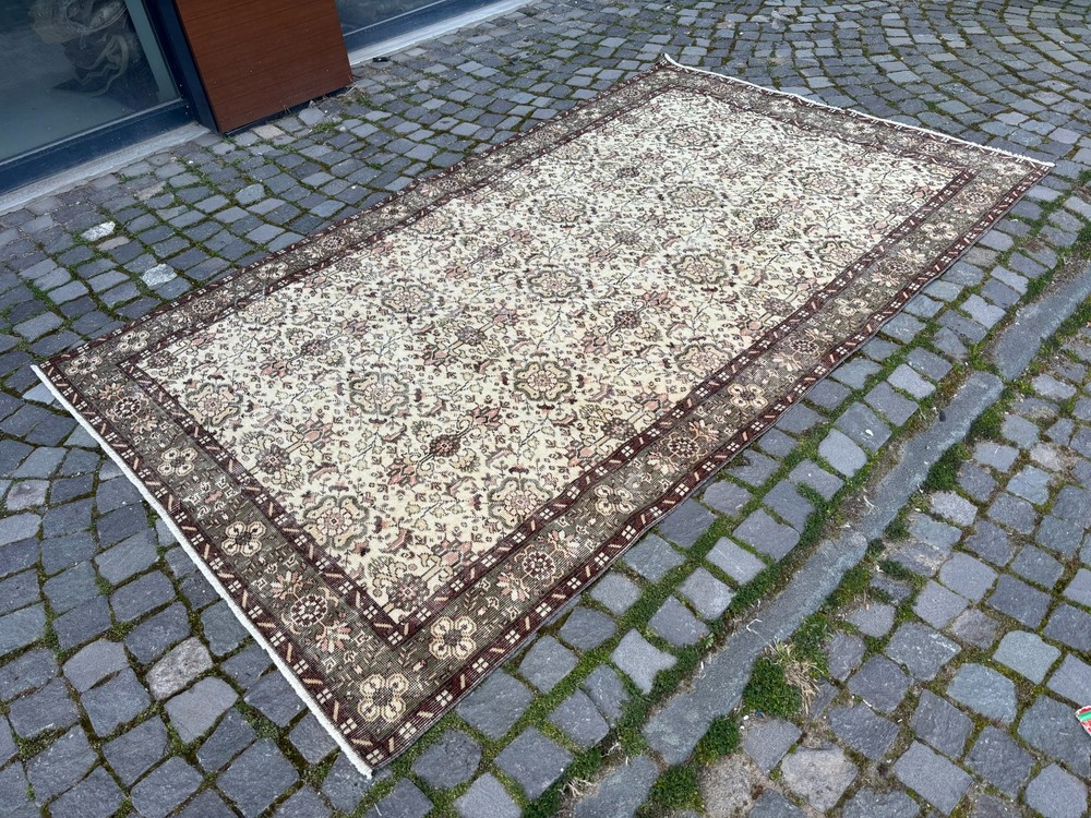 Turkish rug, Vintage rug, Large rug, Wool rug, Handmade rug, Carpet 5,4 x 9,1 ft