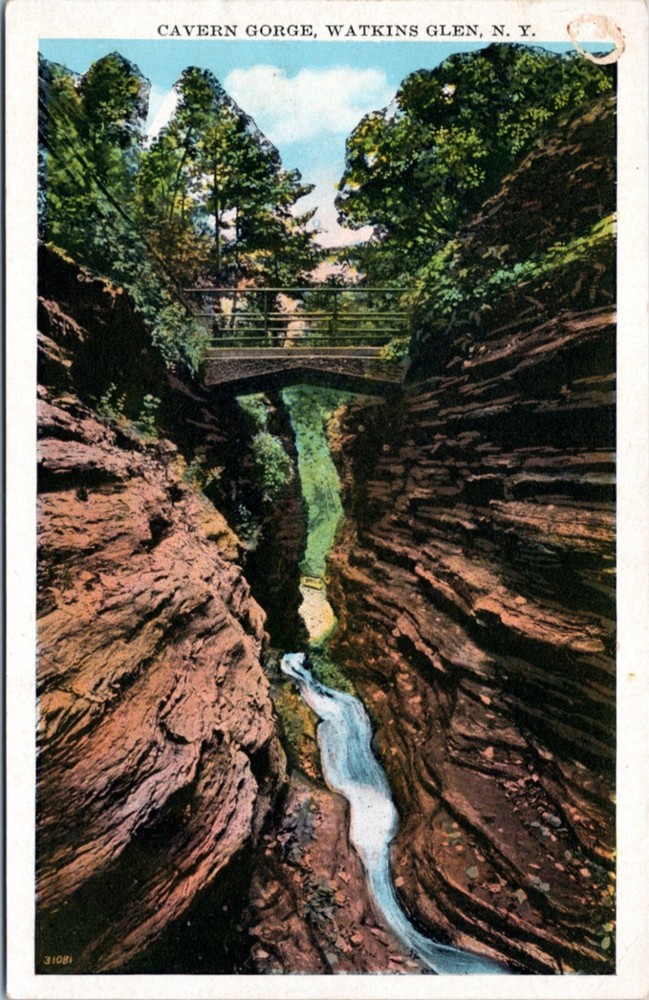 Postcard NY - Watkins Glen - Cavern Gorge