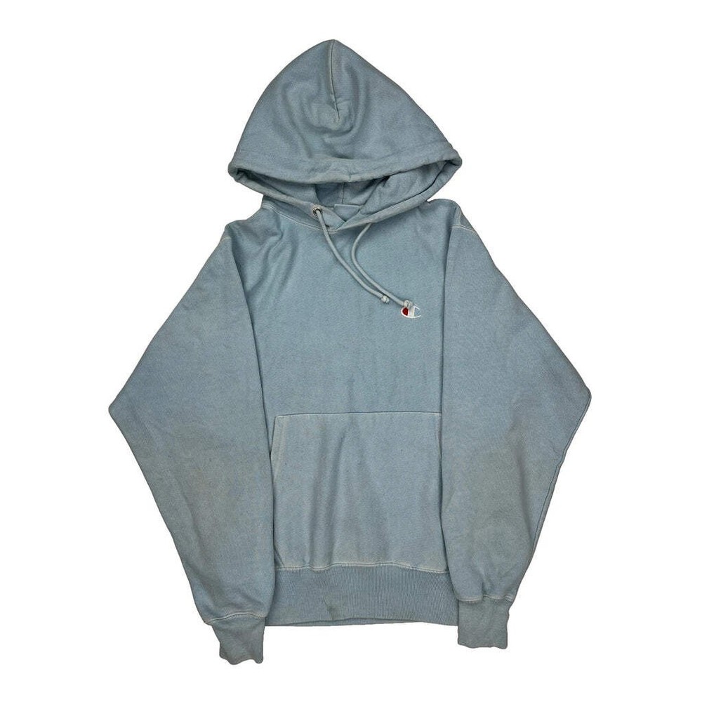 Reverse Weave Champion Hoodie - Small Blue Cotton