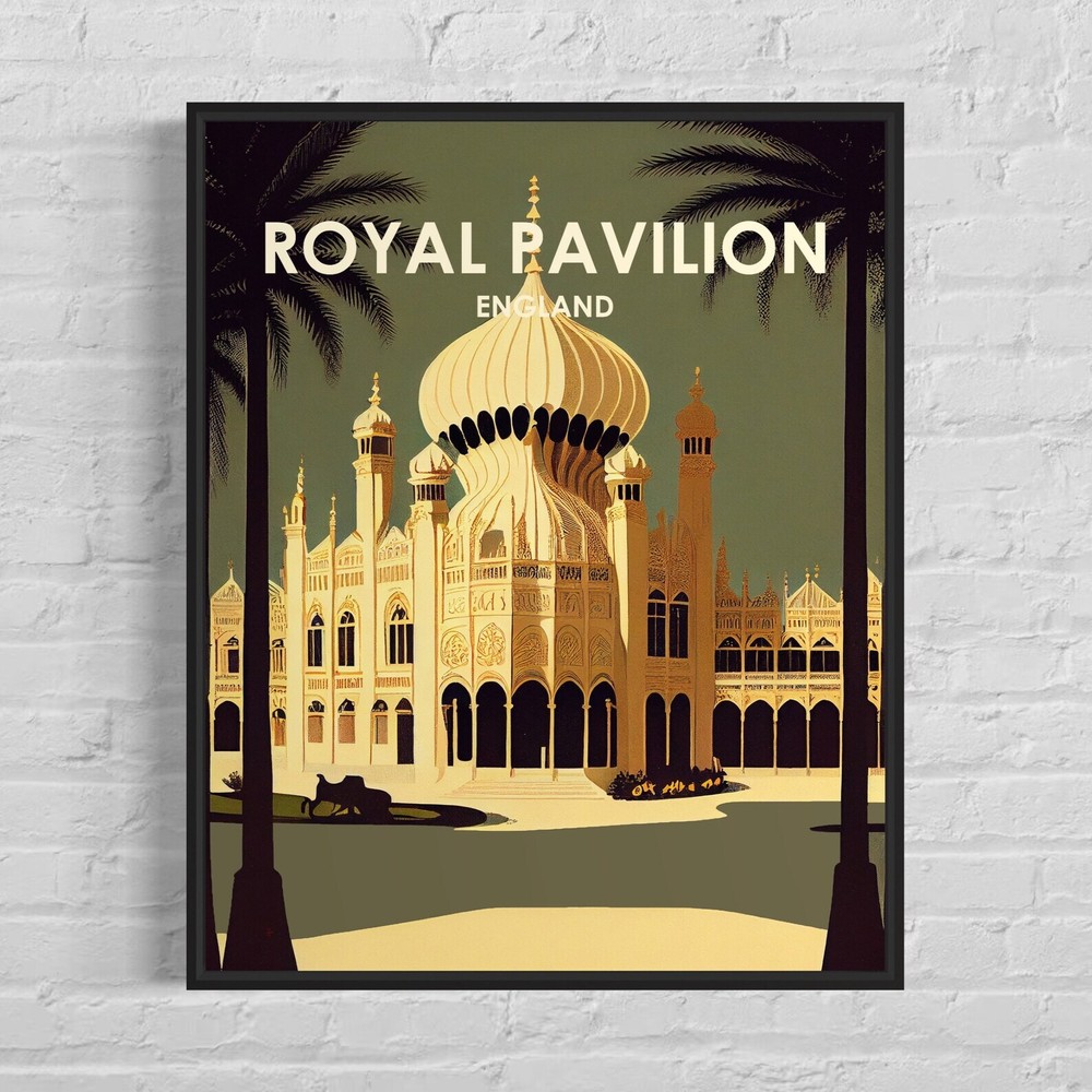 Royal Pavilion England Retro Art Print Royal Pavilion England Wall Art