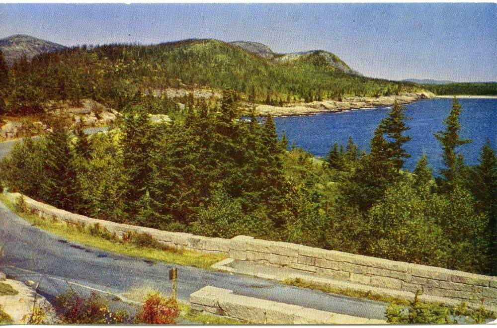 Ocean Drive Acadia National Park Bar Harbor Maine Postcard-image