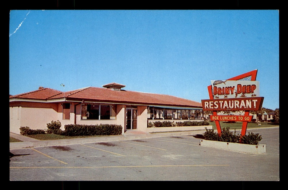 The Briny Deep Restaurant St Augustine Beach FL Seafood Unp Postcard