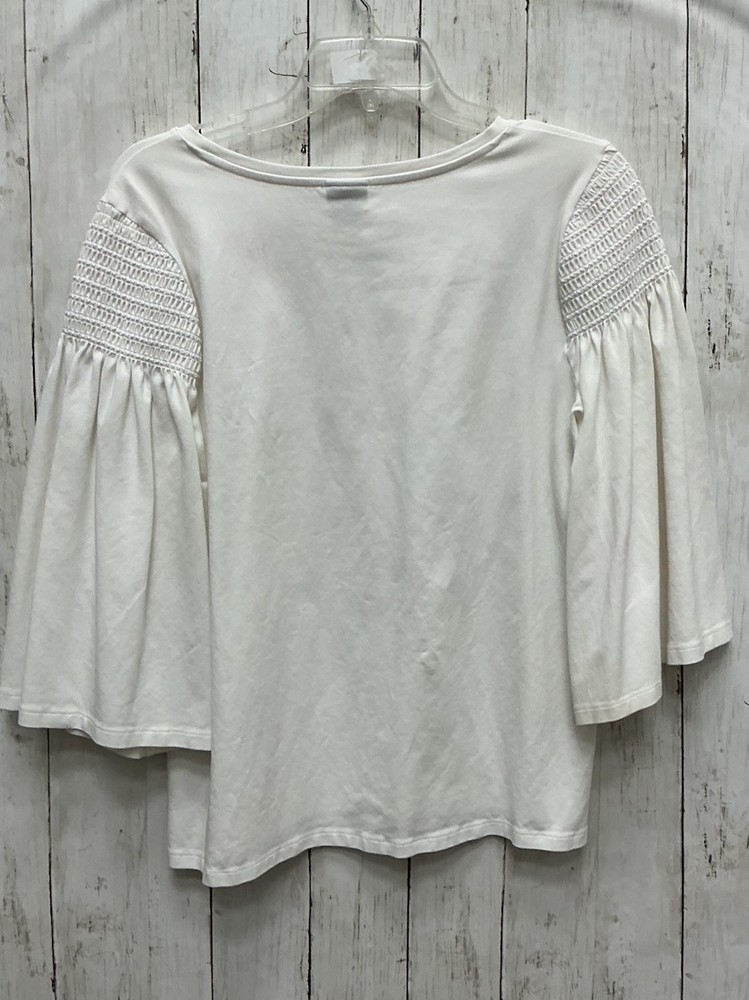 Chico’s Cream 3/4 Bell Sleeve Top Size 2 Us Large