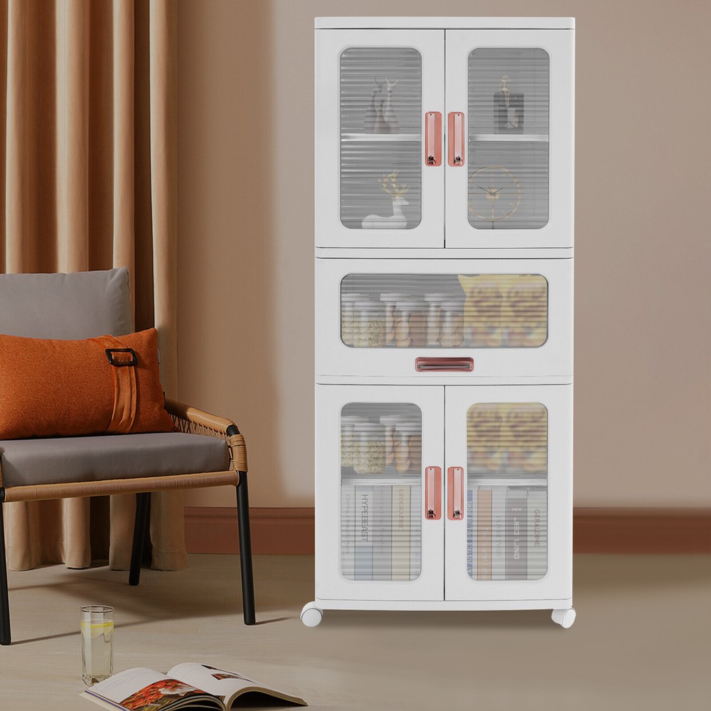 Collapsible Storage Cabinet with Wheels, Lids, and Doors for Easy Organization