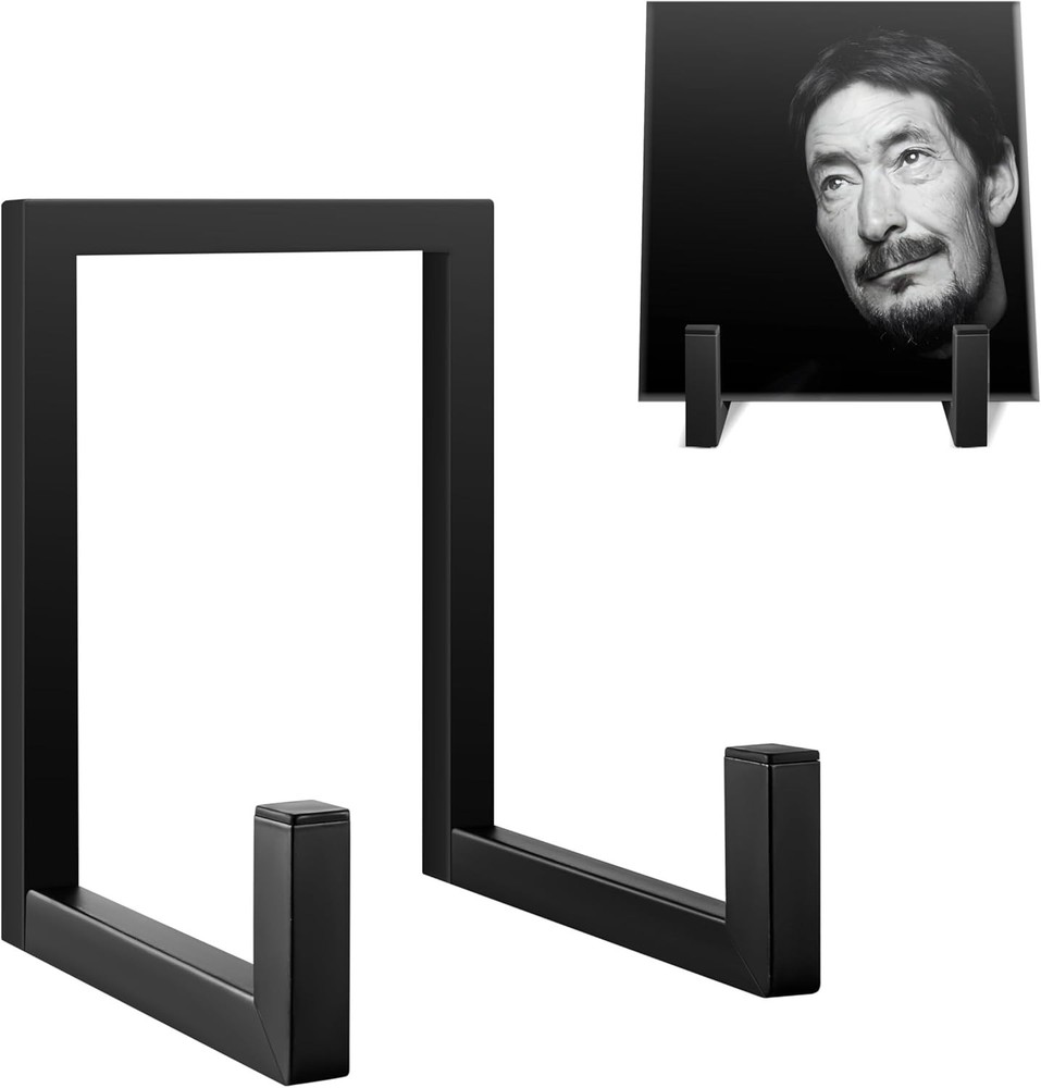 Vinyl Record Holder, Now Playing Vinyl Record Stand, Black Metal Tabletop Album