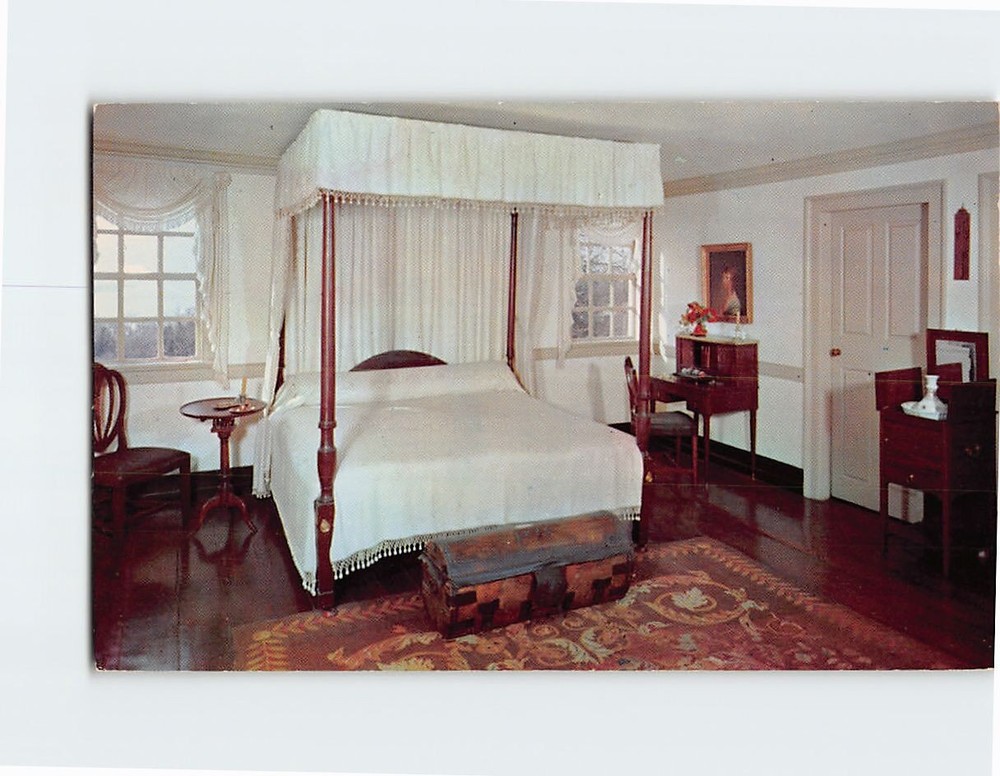Postcard Washingtons Bedroom at Mount Vernon Virginia USA