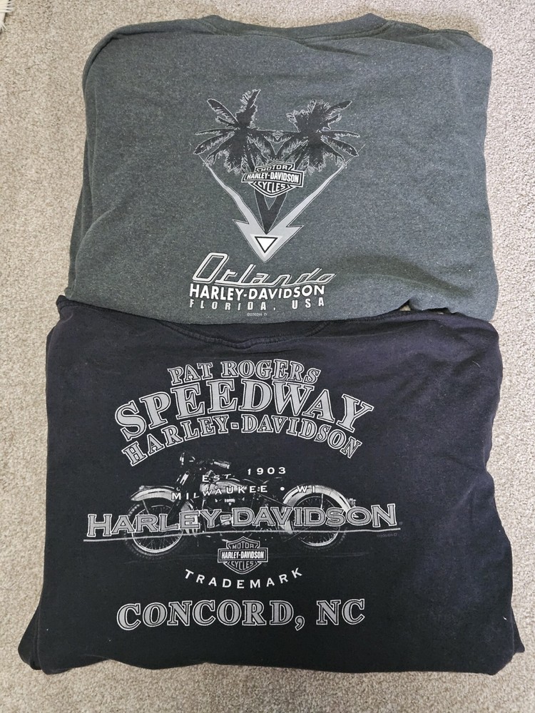Lot of 2 Vintage T-Shirts Harley Davidson men's XL Grunge Y2K