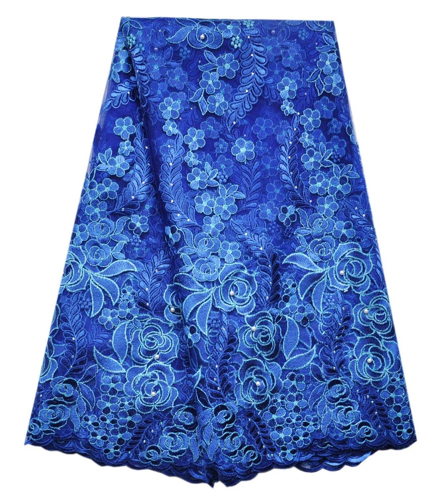 African Lace Net Fabrics Nigerian French Fabric Rope Embroidered and Manual B...