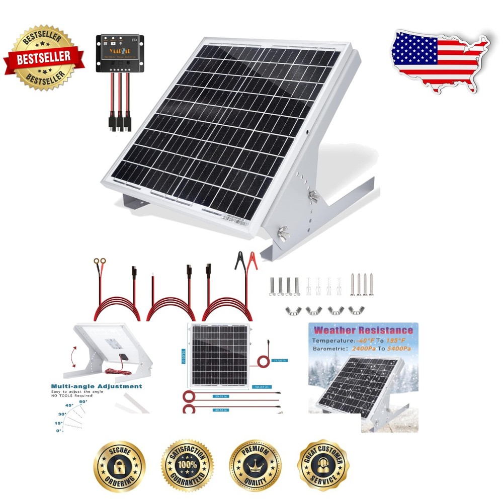 Portable 20W Solar Panel Kit with Charge Controller for Eco-Friendly Charging