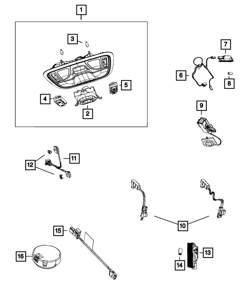 Genuine Mopar Overhead Console 1UE047X9AJ