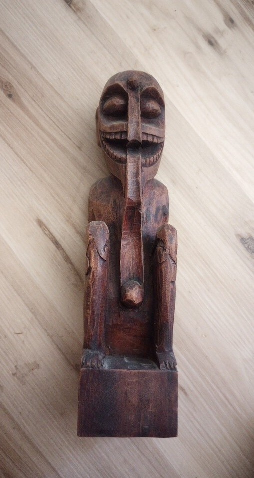 Hand Carved Wooden Statue. Unknown Origins. Maybe Fertility Statue.