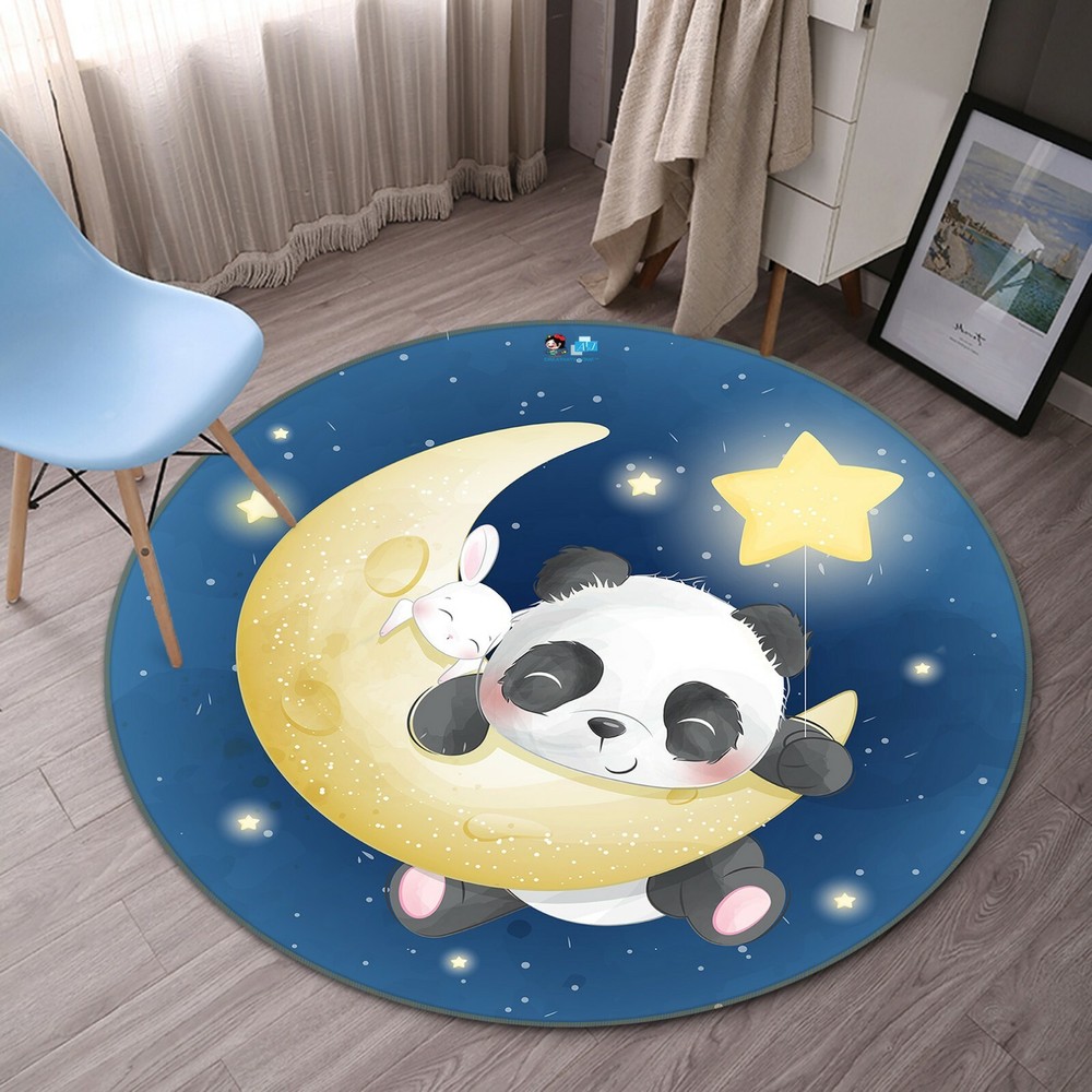 3D Cartoon Panda Rabbit Star NAO4723 Game Rug Mat Elegant Photo Carpet Mat Fay