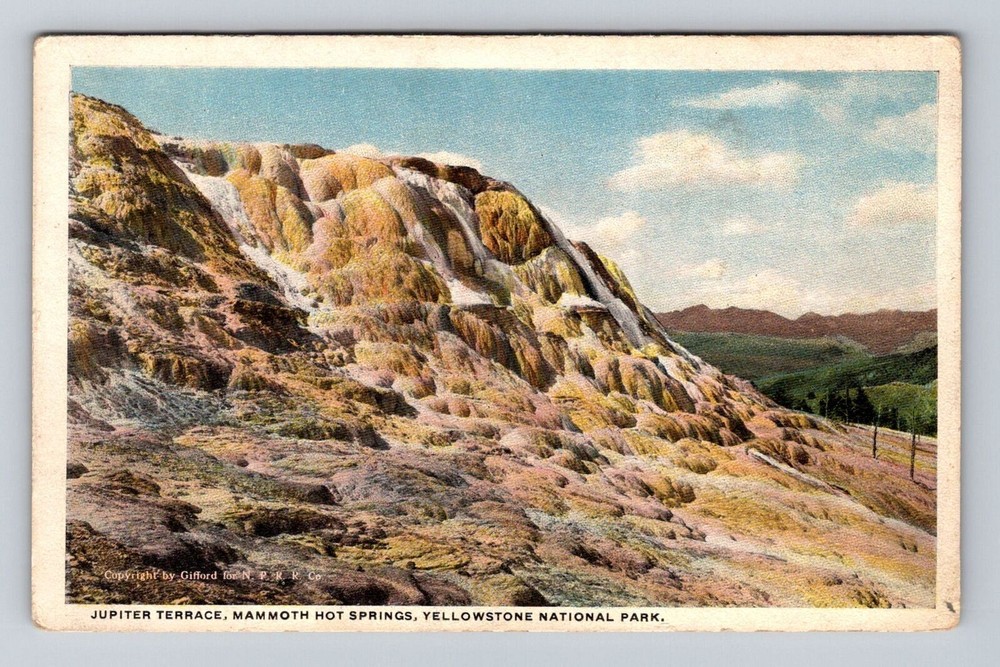 Yellowstone National Park, Jupiter Terrace, Mammoth Hot Springs Vintage Postcard