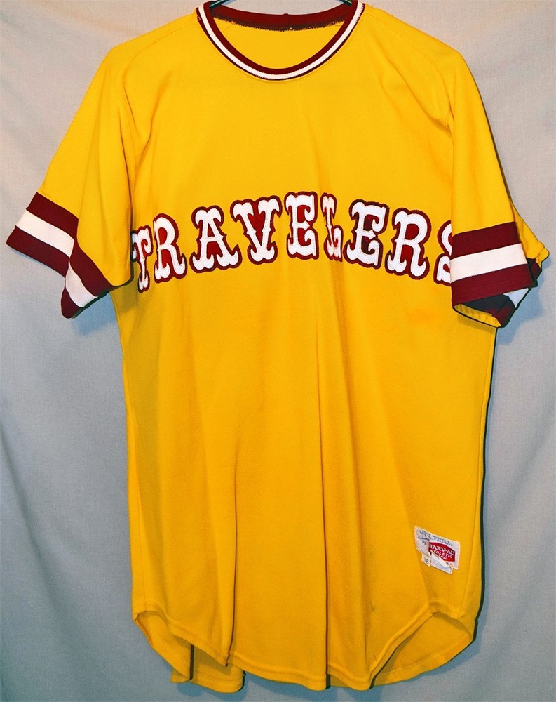 -Original- 1970's -TRAVELERS-Vintage HARV-AL USA Baseball Uniform Jersey T-Shirt