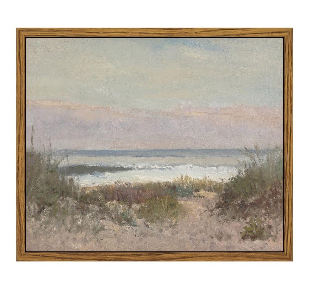 Vintage Coastal Framed Wall Art 8x10 Ocean Scenery Painting Seascape Decor