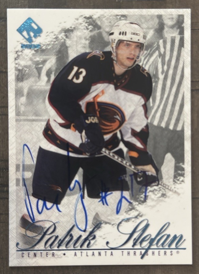 2001/02 Pacific Private Stock Patrik Stefan Nhl Atlanta Thrashers Signed Card