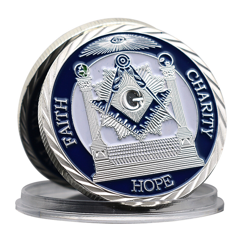 クラフトホーム 希望の装飾 信仰コイン メダル フリーメーソン シルバー チャリティーデコレーション