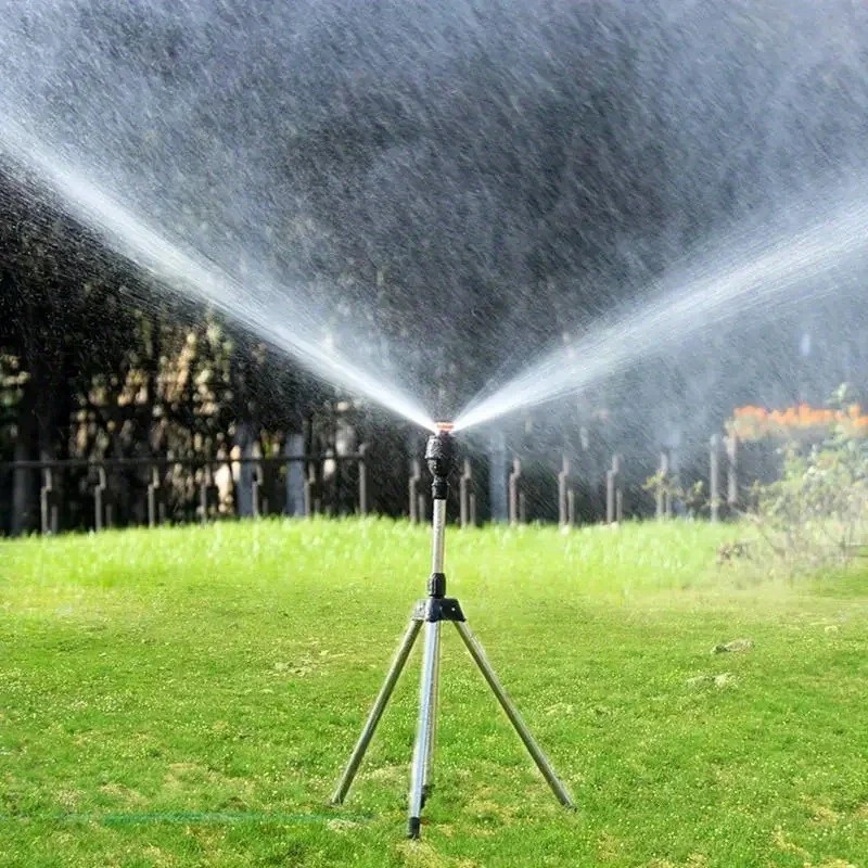 360° Rotary Tripod Garden Sprinkler Telescopic Lawn Irrigation Water Sprinkler