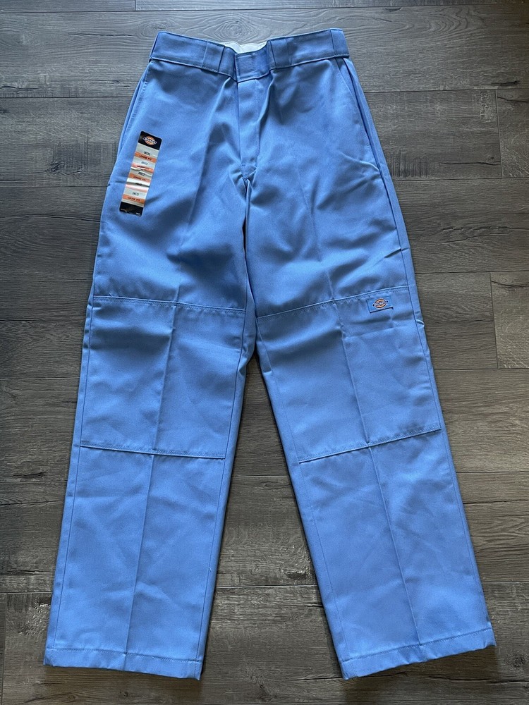 Dickies Men's 30x32 Baby Blue Loose Fit Double Knee Cell Phone Pocket Work Pants